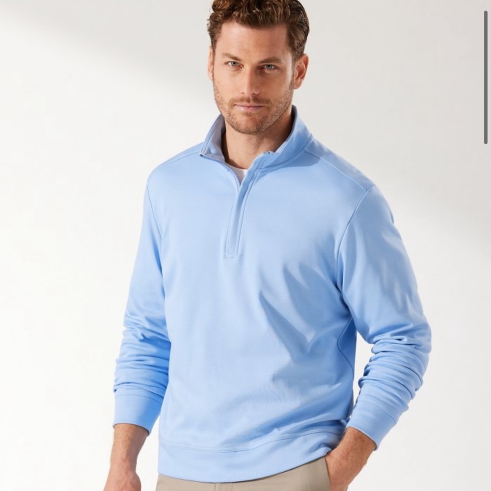 Men’s Light Blue Tommy Bahama Half Zip Sweatshirt